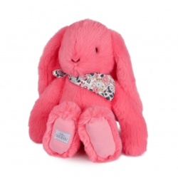 Peluche Lapin Fleurette Corail - 35 cm