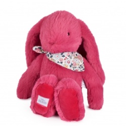 Peluche Lapin Fleurette Fuchsia - 35 cm