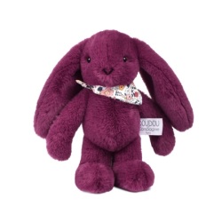 Peluche Lapin Fleurette Prune- 25 cm