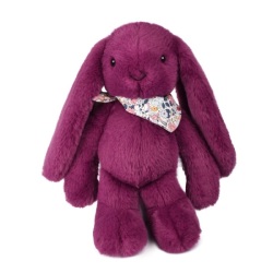 Peluche Lapin Fleurette Prune - 35 cm