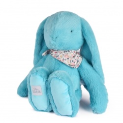 Peluche Lapin Fleurette Turquoise - 50 cm