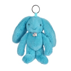 Peluche Lapin Fleurette Turquoise Bijou de Sac
