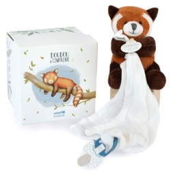 Peluche Panda Roux avec Doudou Attache Sucette Unicef