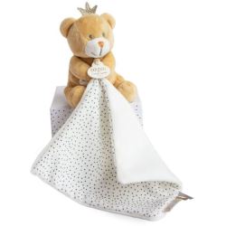 Peluche Pantin Mouchoir Ours Petit Roi Poudre de Perlidoudou