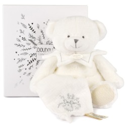 Peluche Pantin Ours Blanc Anniversaire 25 ans