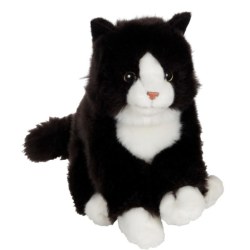 Peluche Chat Noir et Blanc Mimiz  - 28 cm