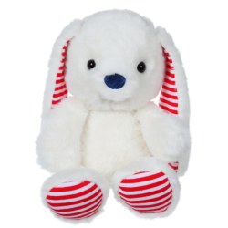 Peluche Lapin Blanc Marinières - 24 cm