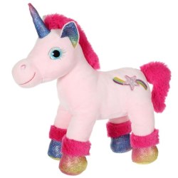 Peluche Licorne Licabella Sparkle Sonore Rose 30 cm