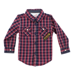 Chemise à Carreaux Rouge et Bleue - 12 Mois