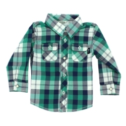 Chemise à Carreaux vert et bleu - 12 Mois
