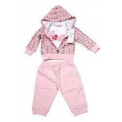 Ensemble de 3 Pièces Rose et Blanc