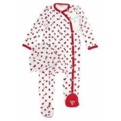 Pyjama et Bonnet Alphabet Rouge 12 mois