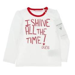 Tee-Shirt Manches Longues Blanc et Rose - 24 Mois