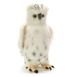 Peluche Chouette Blanche Tête Articulée - 32 cm