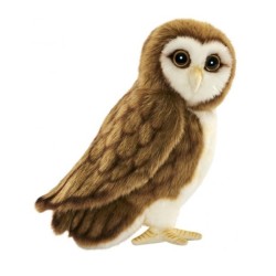 Peluche Chouette Effraie Tête Articulée - 24 cm