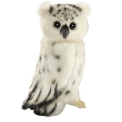 Peluche Chouette Tête Articulée Blanche - 18 cm