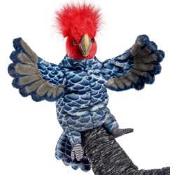 Peluche Marionnette Cacatoès Tête Rouge