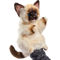 Peluche Marionnette Chat Siamois