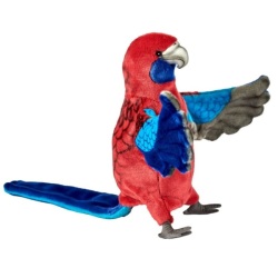 Peluche Marionnette Perroquet Rosella Rouge