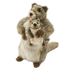 Peluche Marmotte avec Bébé - 33 cm
