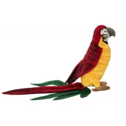 Peluche Perruche Rouge et Jaune - 16 cm