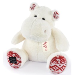 Peluche Hippo Blanc Noël - 40 cm