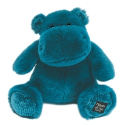Peluche Hippo Hip Pop Bleu Canard - 25 cm