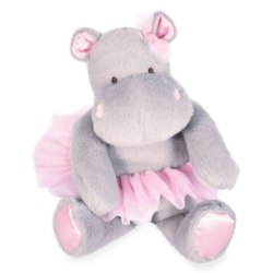 Peluche Hippopotame Tutu Gris Perle - 18 cm