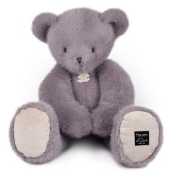 Peluche Ours Clémentin Gris Lavande - 60 cm