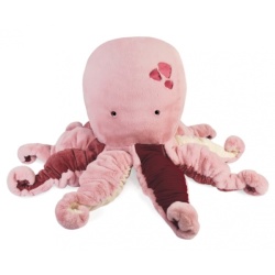 Peluche Pieuvre rose Trésors Marins - 80cm