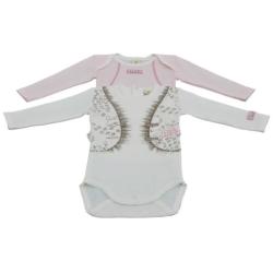 Lot de 2 Body Nacre et Rose - 18 mois