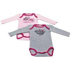 Lot de 2 Body Rose et Gris - 18 mois