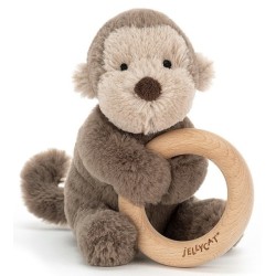 Peluche Hochet Singe Shooshu - 14 cm