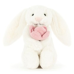 Peluche Lapin Bashful avec une Rose Peony Small