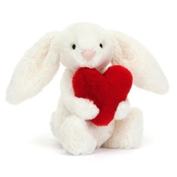 Peluche Lapin Blanc Bashful Coeur Rouge Small