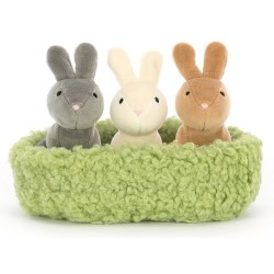 Peluche Lapin dans son nid