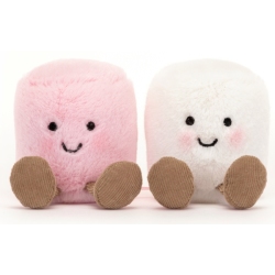 Peluche Marshmallows Rose et Blanc Amuseable