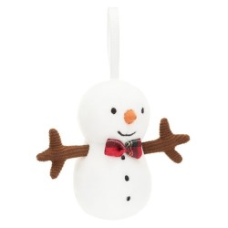 Peluche Mini Bonhomme de Neige à suspendre Festive Folly
