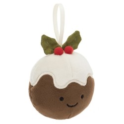 Peluche Mini Gâteau Pudding de Noël à suspendre Festive Folly