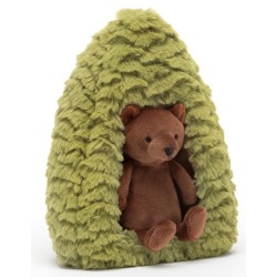 Peluche Ours dans sa tanière Forest