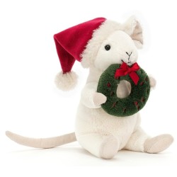 Peluche Souris Couronne de noël