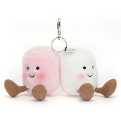 Porte Clés Marshmallows Rose et Blanc Amuseable