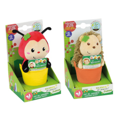Lot de 2 Pots Jardiniers avec Peluche Hérisson et Coccinelle