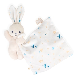 Doudou Lapin Blanc Délicat Carré Douceur