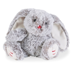 Peluche Lapin Léo Gris Prestige Rouge - 24 cm