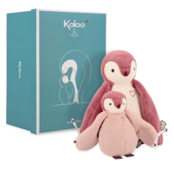 Peluche Maman Bébé Manchots Rose Complices