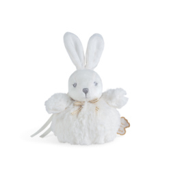 Peluche Petit Lapin Blanc Plume - 10 cm