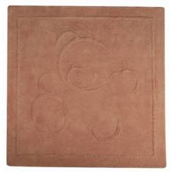 Tapis Ours Chocolat Plume Carré