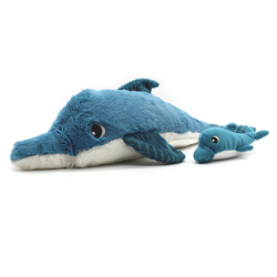 Peluche Dauphin Bleu Maman et Bebe Tofou Ptipotos