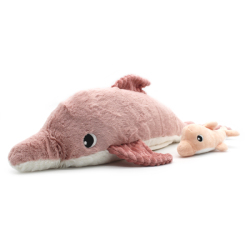 Peluche Dauphin Rose Maman et Bebe Tofou Ptipotos